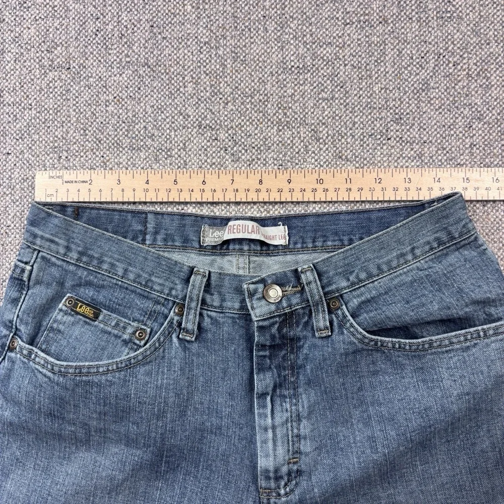 Lee Regular Fit Straight Leg Jeans Mens Blue Medium Wash Denim Sz 32x30